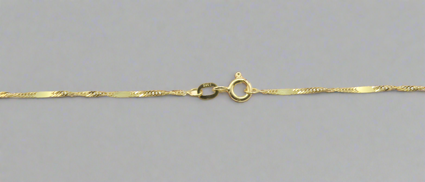 Necklace - 9ct Yellow Gold Singapore (with plate) Chains