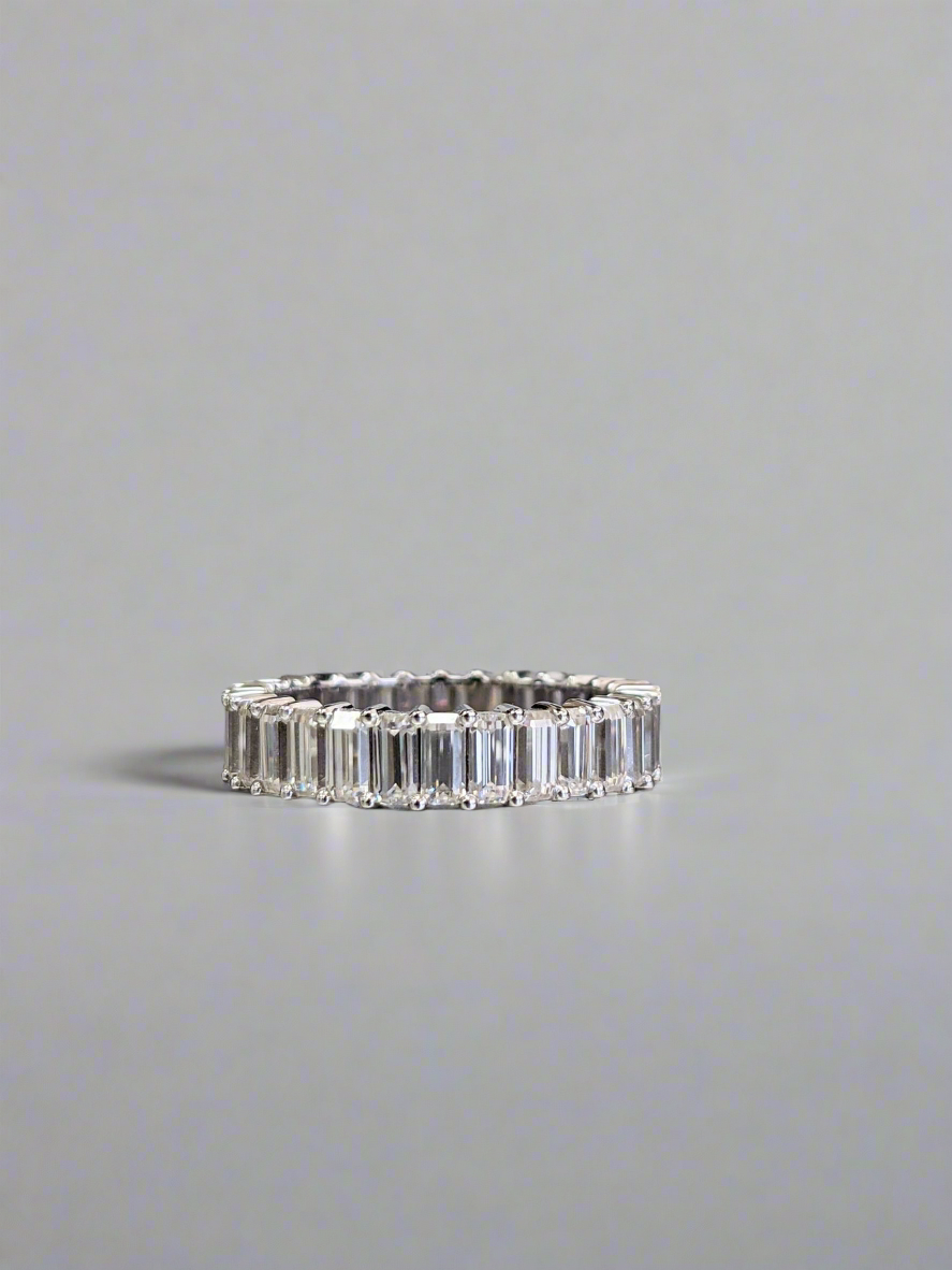 Wedding Band - Emerald Moissanite Full Eternity Band
