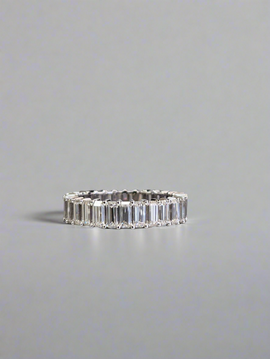 Wedding Band - Emerald Moissanite Full Eternity Band