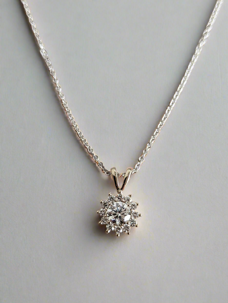 Necklace - Cluster Delicate Moissanite Necklace