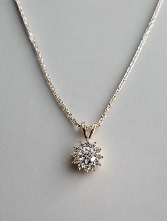 Necklace - Cluster Delicate Moissanite Necklace