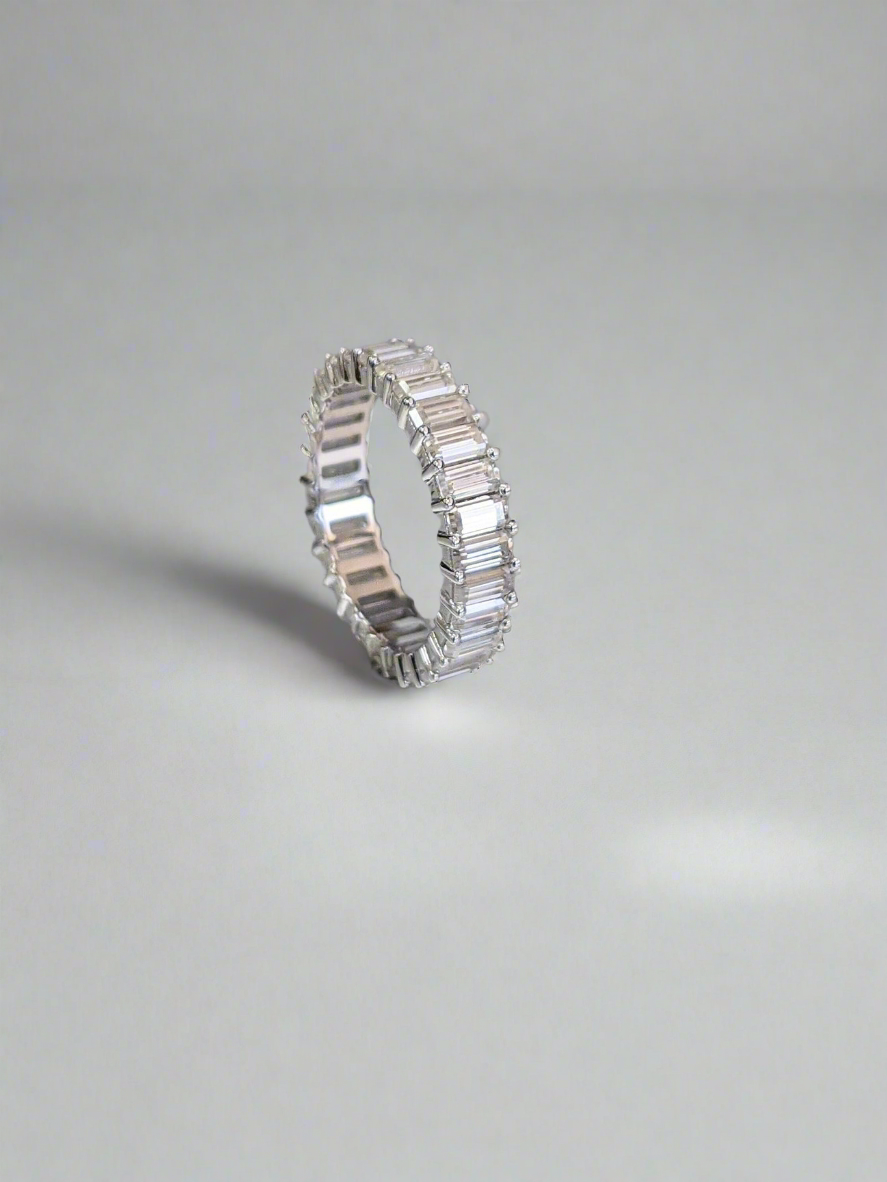 Wedding Band - Emerald Moissanite Full Eternity Band