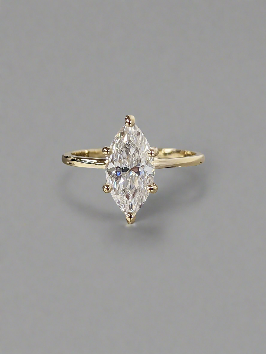 Engagement Ring - Marquise Moissanite Solitaire