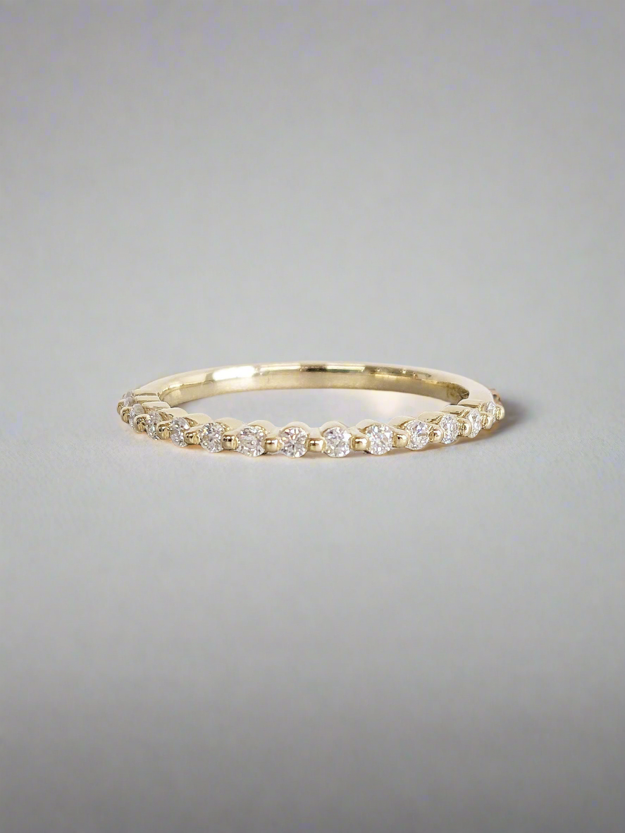 Wedding Band - Round Moissanite Half Eternity Women Wedding Band