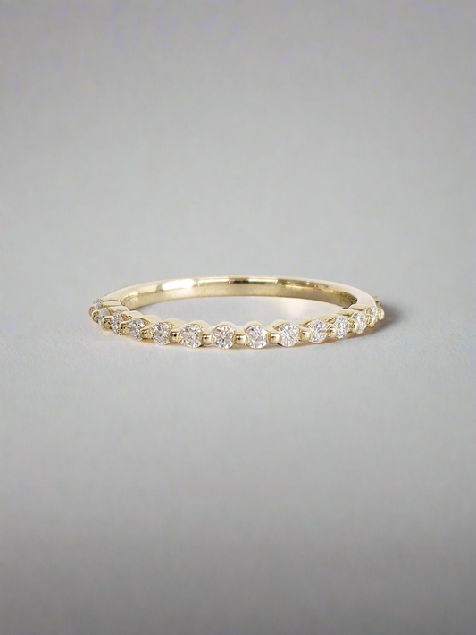 Wedding Band - Round Moissanite Half Eternity Women Wedding Band