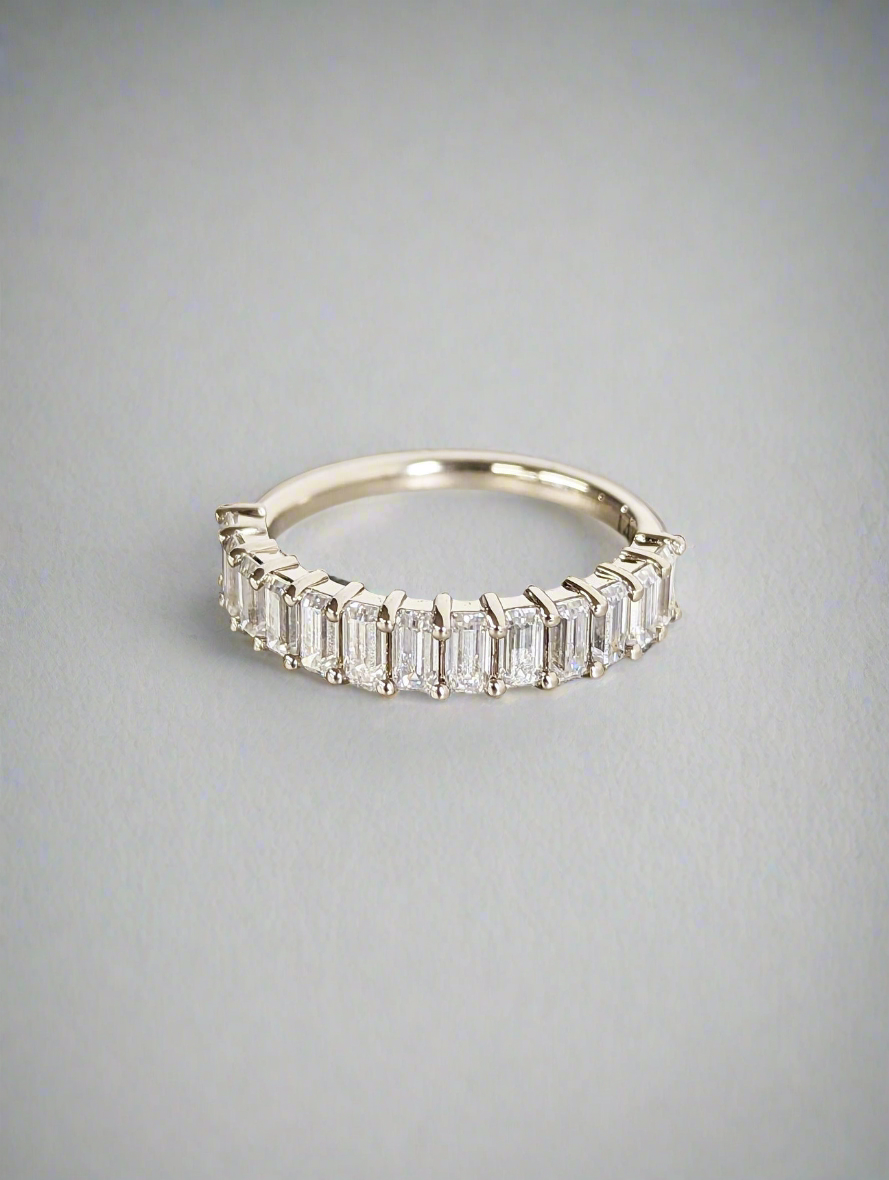 Wedding Band - Emerald Cut Half Eternity Band