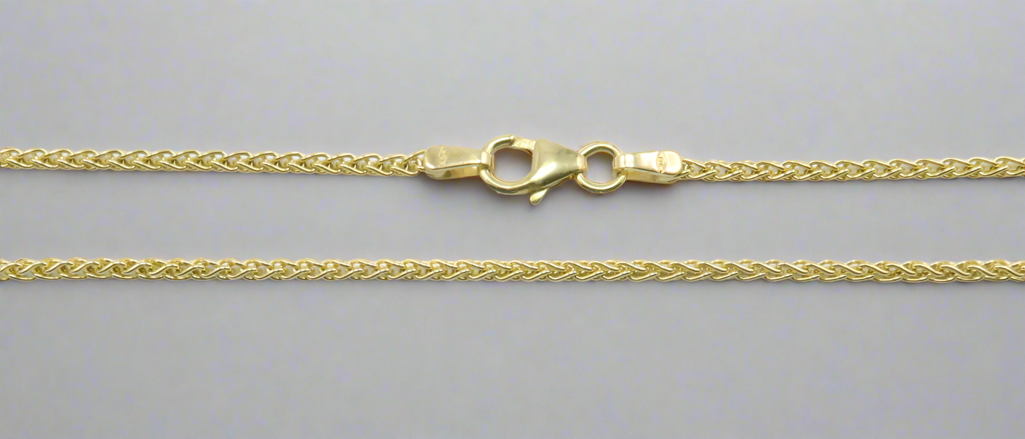 Necklace - 9ct Yellow Gold Wheat Chain