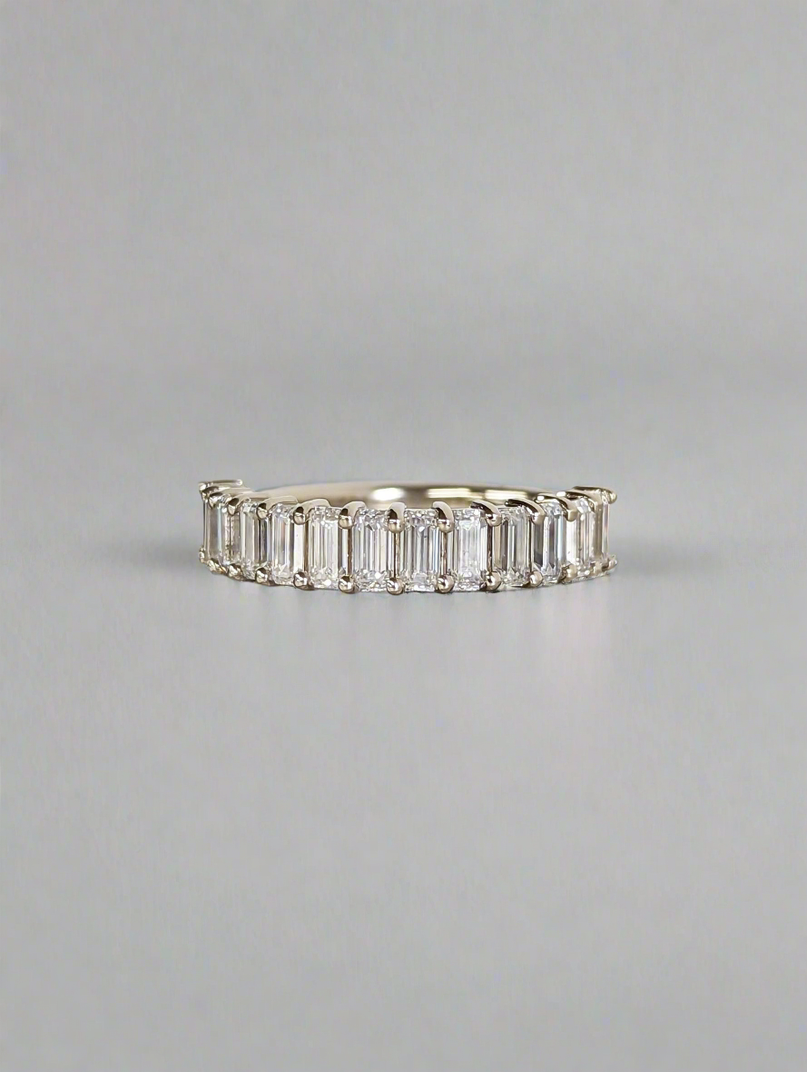 Wedding Band - Emerald Cut Half Eternity Band