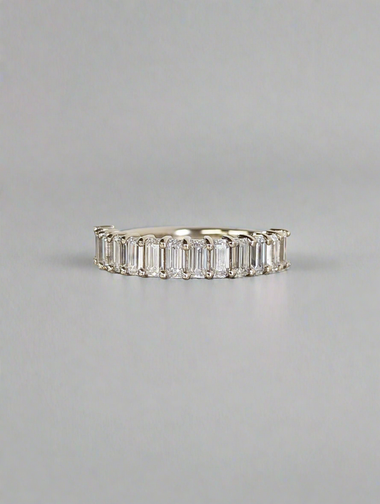 Wedding Band - Emerald Cut Half Eternity Band