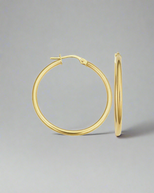 Hoop Earrings - Light Hoop Earrings 9ct Yellow Gold