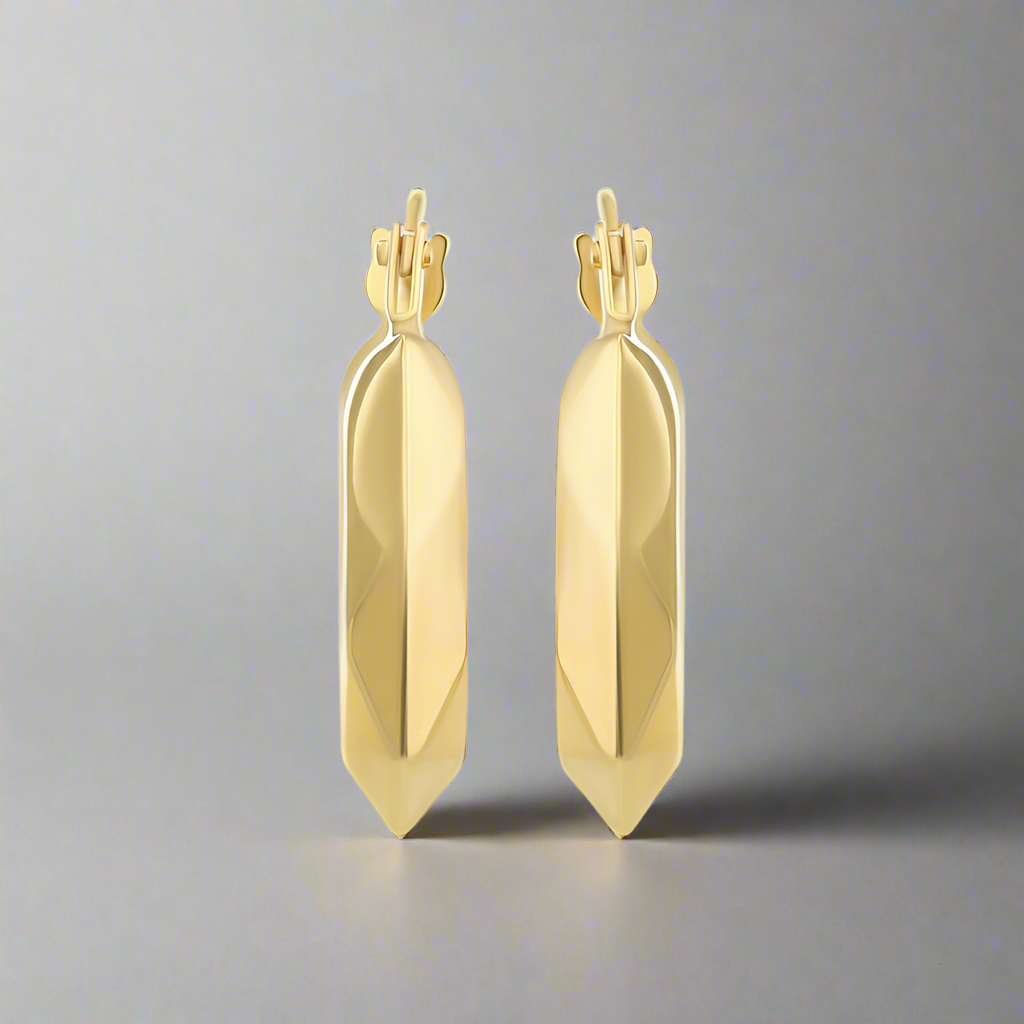 Hoop Earrings - Fancy Hoop Earrings 9ct Yellow Gold