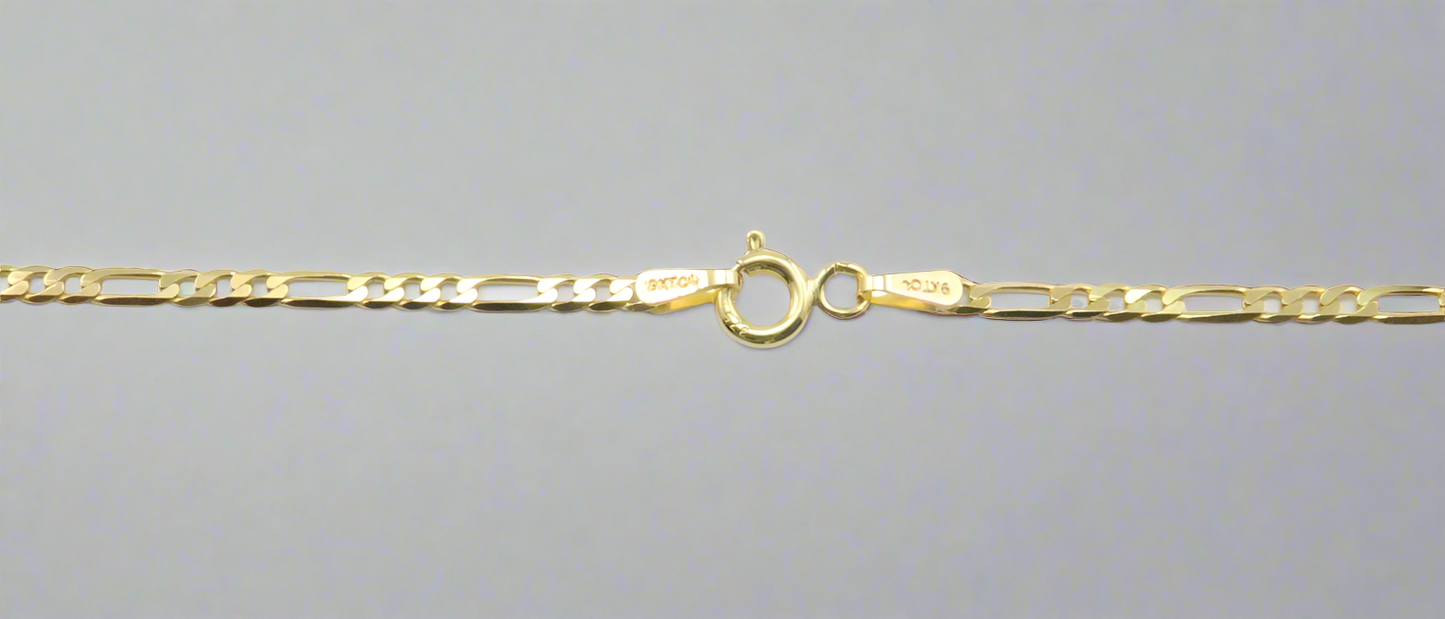 Necklace - 9ct Yellow Gold Figaro 3+1 Chains