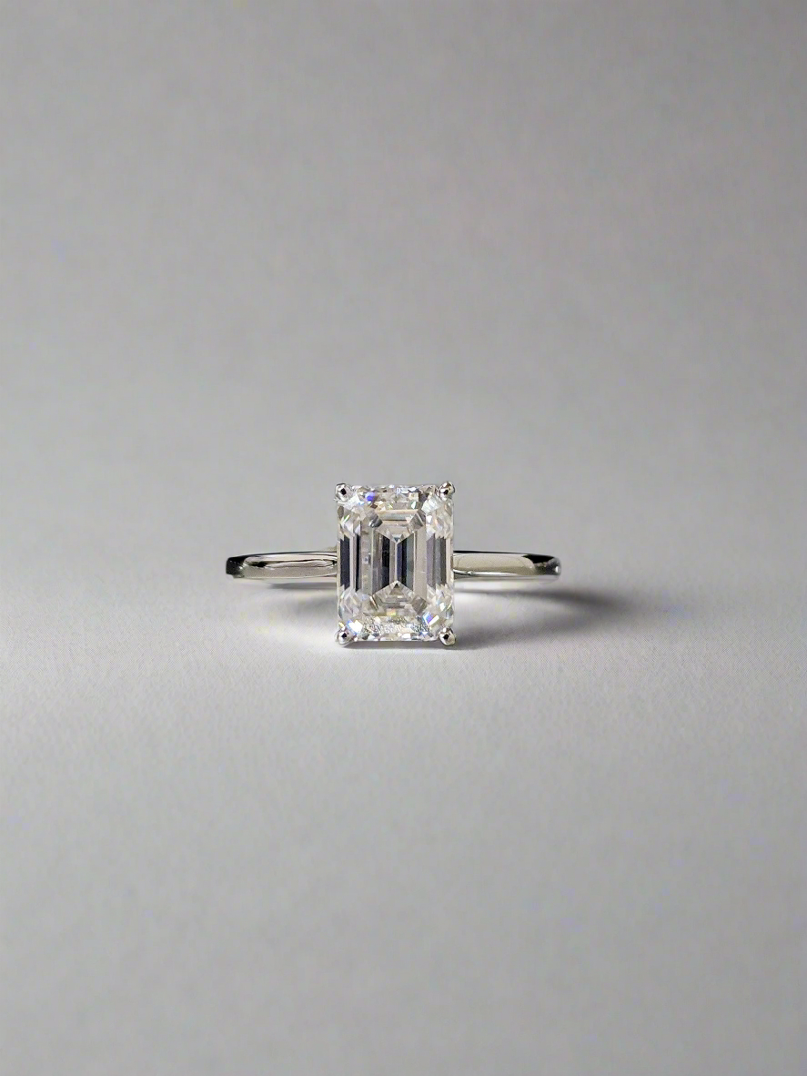 Engagement Ring - Emerald Cut Solitaire