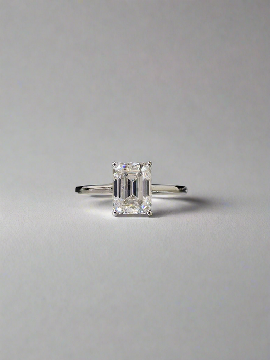 Engagement Ring - Emerald Cut Solitaire
