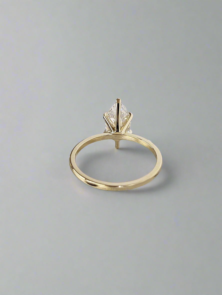 Engagement Ring - Marquise Moissanite Solitaire