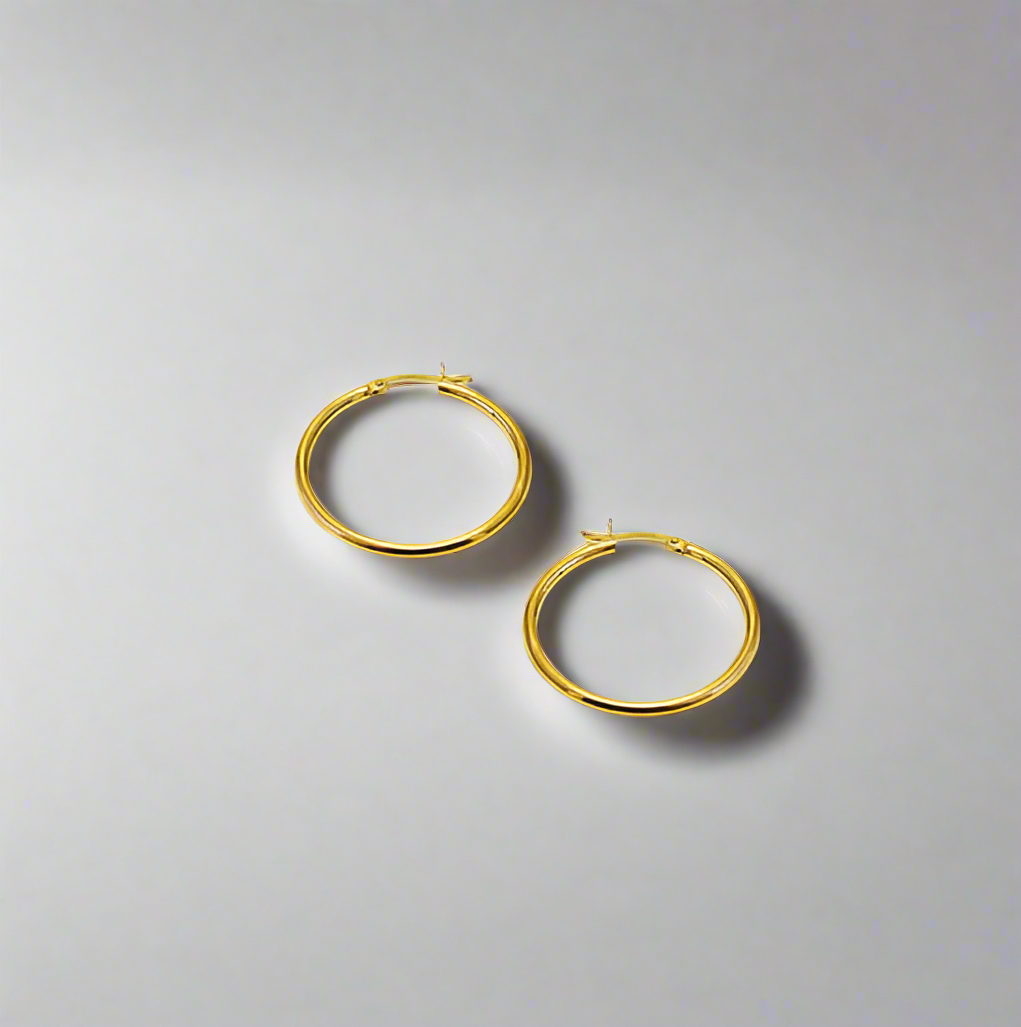 Hoop Earrings - Light Hoop Earrings 9ct Yellow Gold