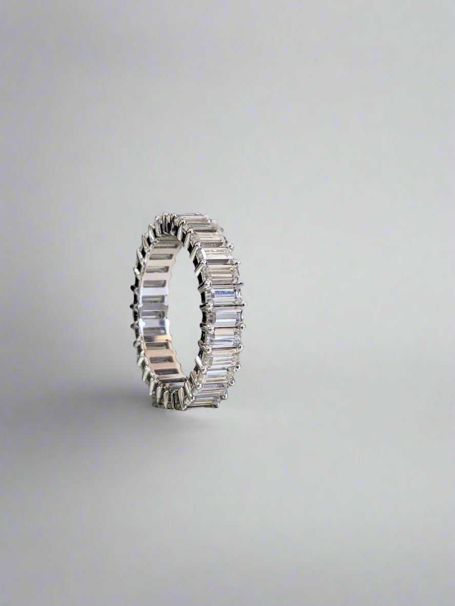 Wedding Band - Emerald Moissanite Full Eternity Band