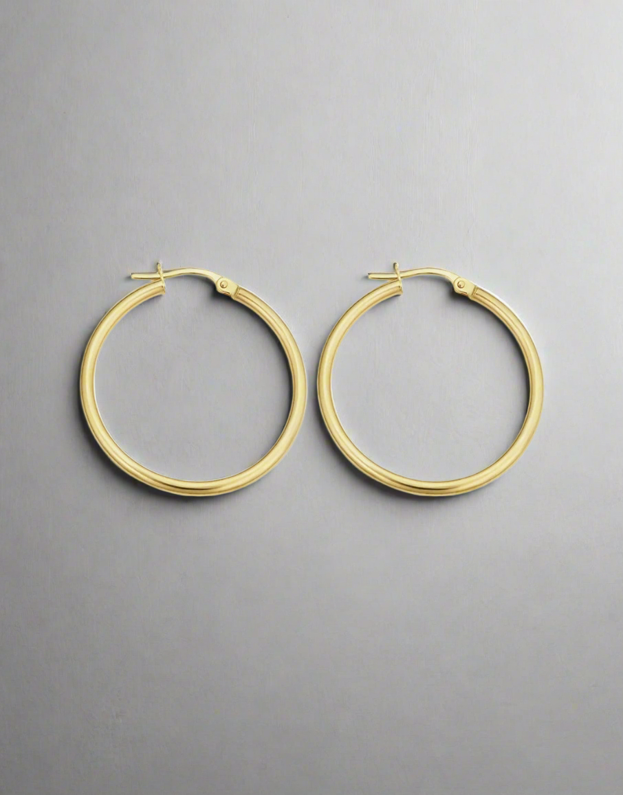 Hoop Earrings - Light Hoop Earrings 9ct Yellow Gold