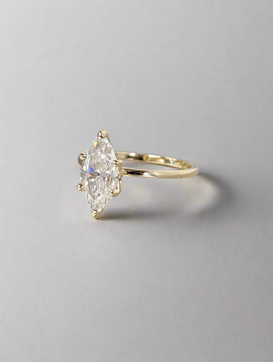 Engagement Ring - Marquise Moissanite Solitaire