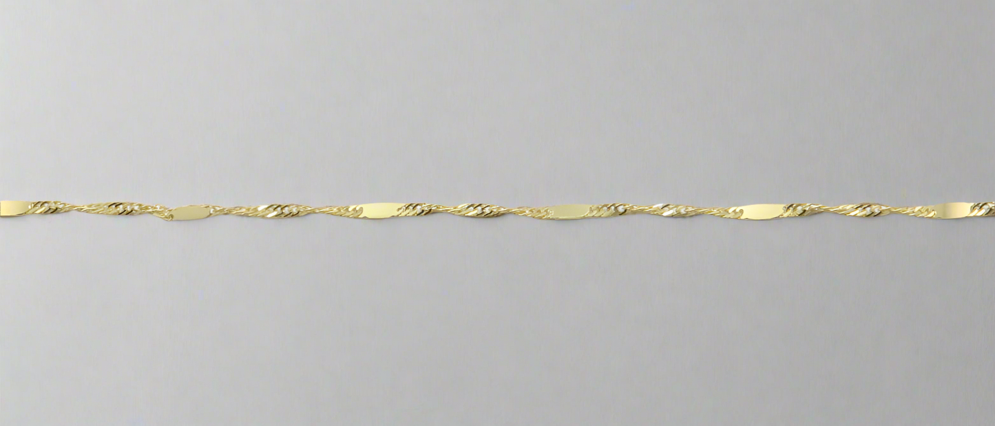 Necklace - 9ct Yellow Gold Singapore (with plate) Chains
