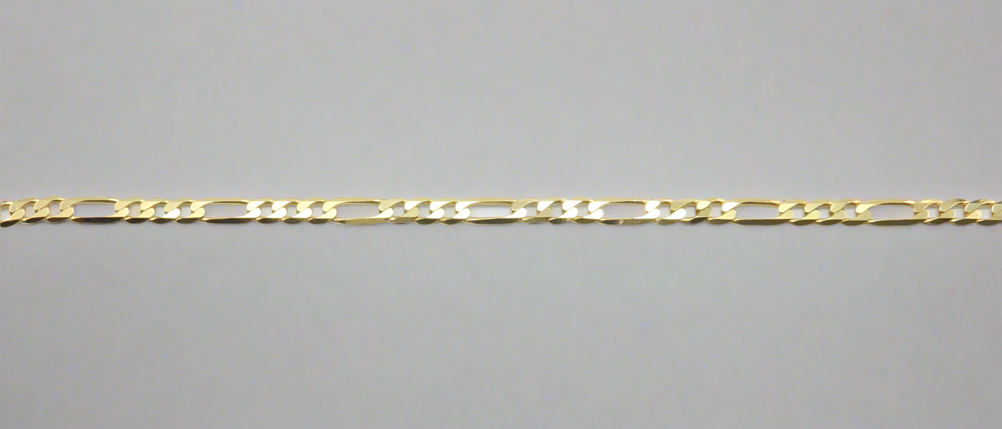 Necklace - 9ct Yellow Gold Figaro 3+1 Chains