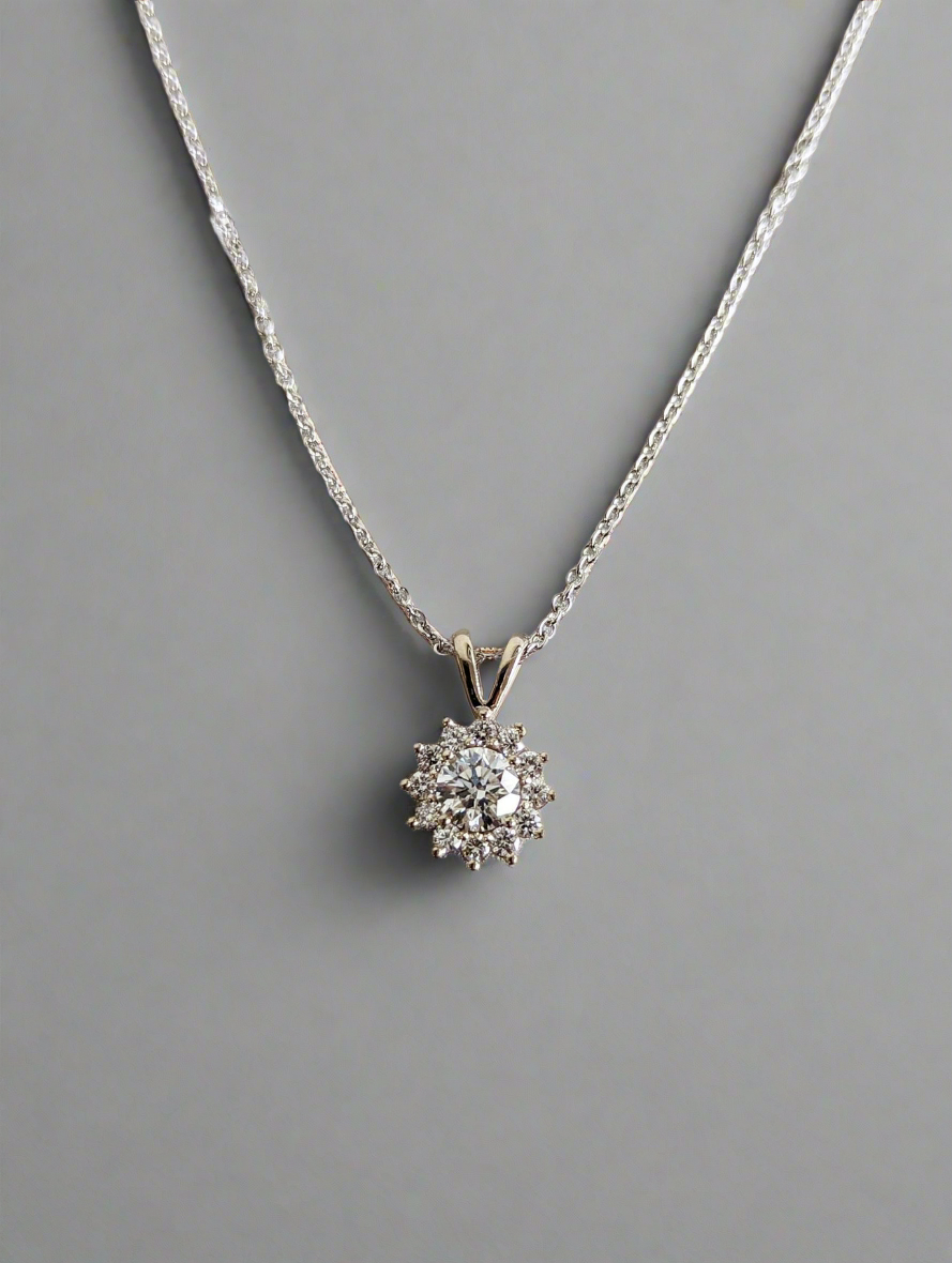 Necklace - Cluster Delicate Moissanite Necklace