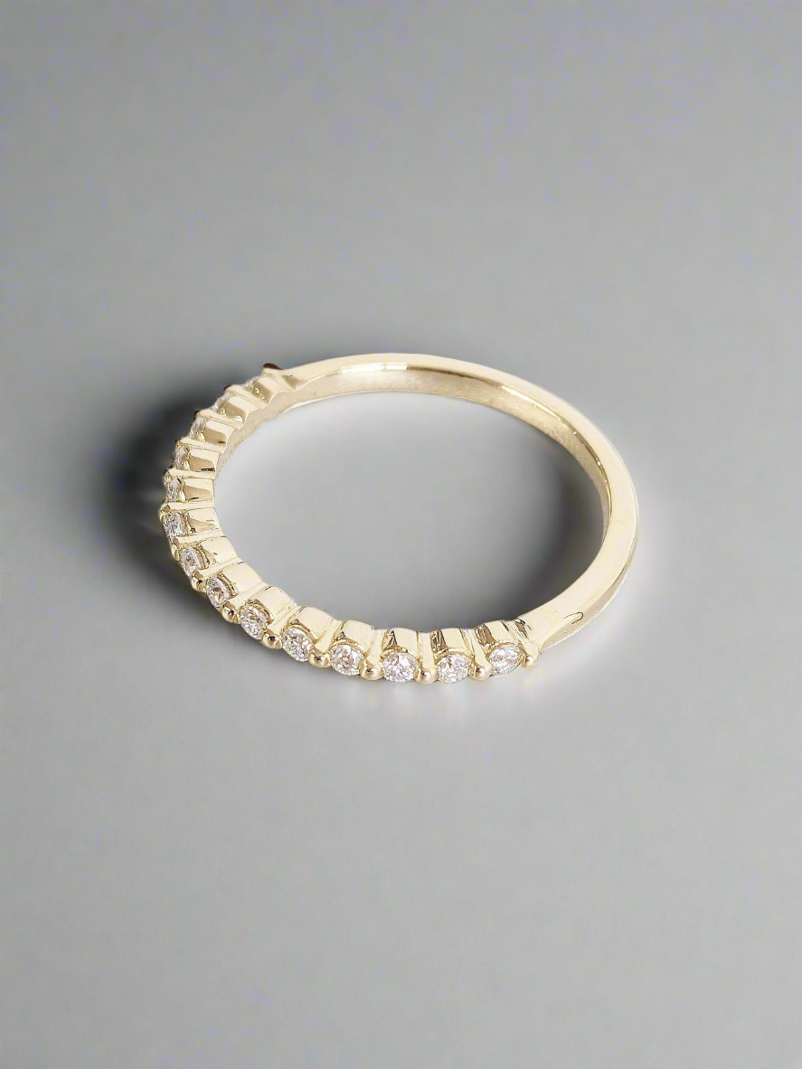 Wedding Band - Round Moissanite Half Eternity Women Wedding Band