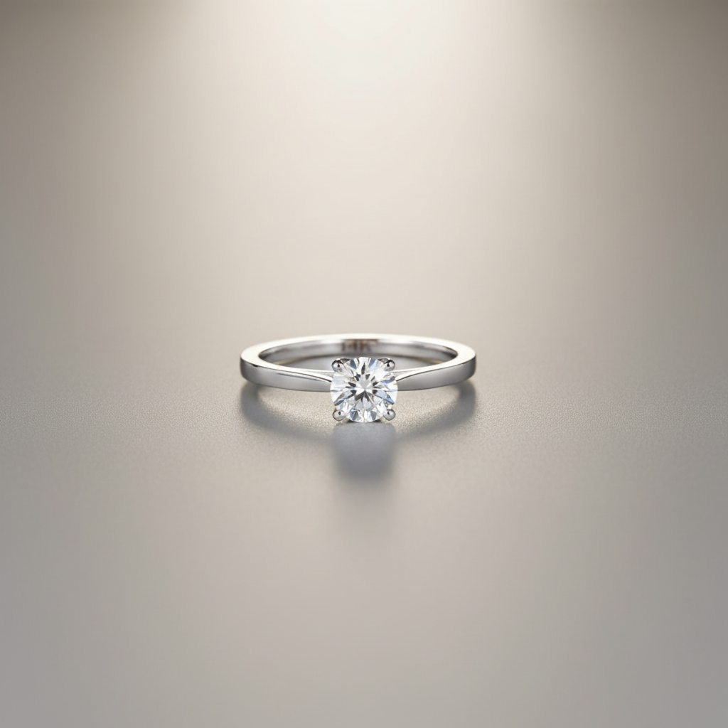 14ct White Gold Solitaire Engagement Ring