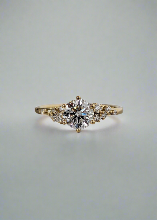 Engagement Ring - Round Moisanite Snowdrift