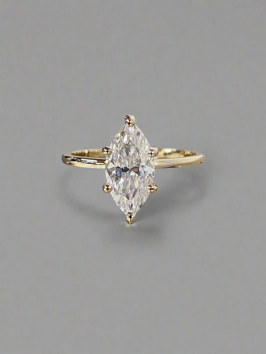 Engagement Ring - Marquise Moissanite Solitaire