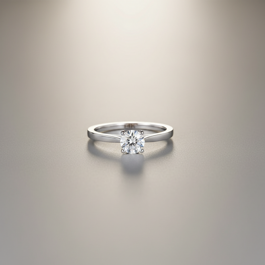 14ct White Gold Solitaire Engagement Ring